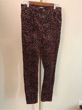 LOFT Leopard-Print Corduroy Pants in Brown and Black